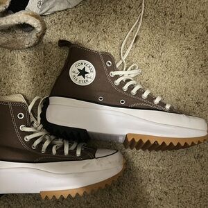 Brown platform converse